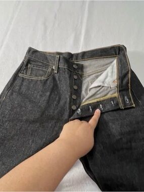 Levi's Men's Black Straight Button-Fly Jeans